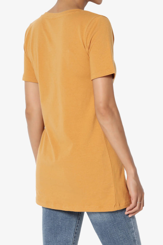 Elora V-Neck Short Sleeve T-Shirt GOLDEN MUSTARD_4