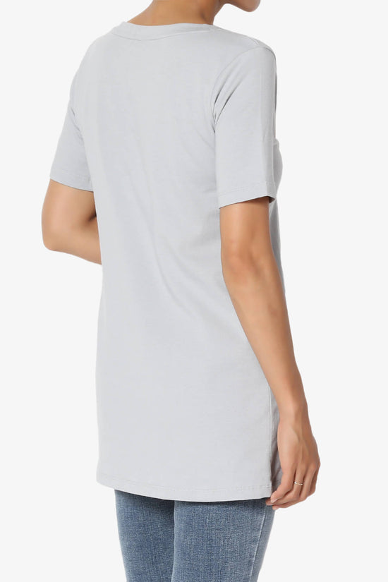 Elora V-Neck Short Sleeve T-Shirt LIGHT GREY_4