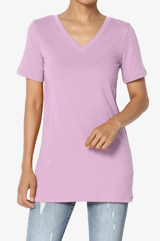 Elora V-Neck Short Sleeve T-Shirt MAUVE_1