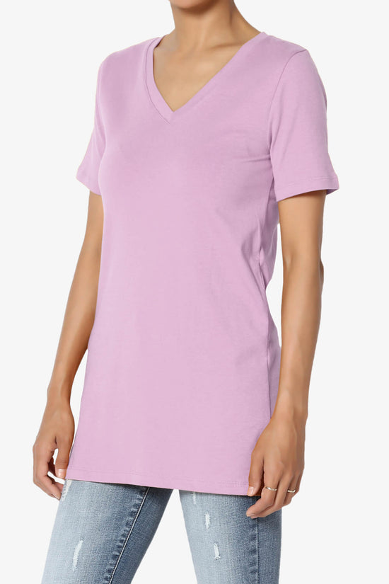 Elora V-Neck Short Sleeve T-Shirt MAUVE_3