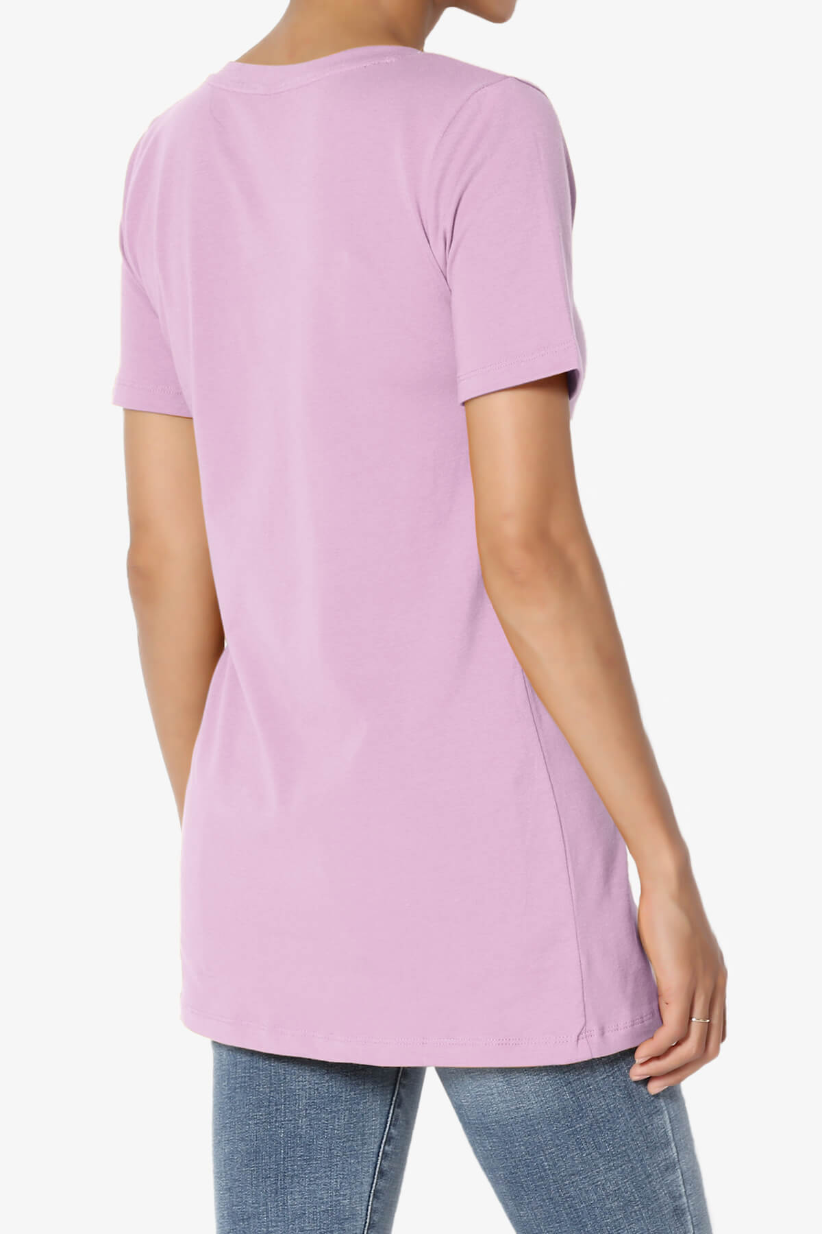 Elora V-Neck Short Sleeve T-Shirt MAUVE_4