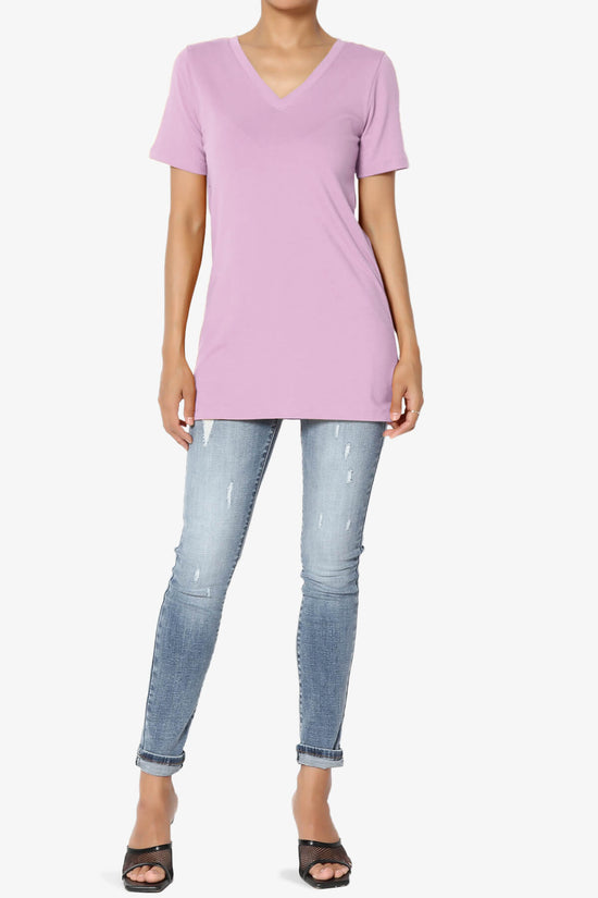 Elora V-Neck Short Sleeve T-Shirt MAUVE_6