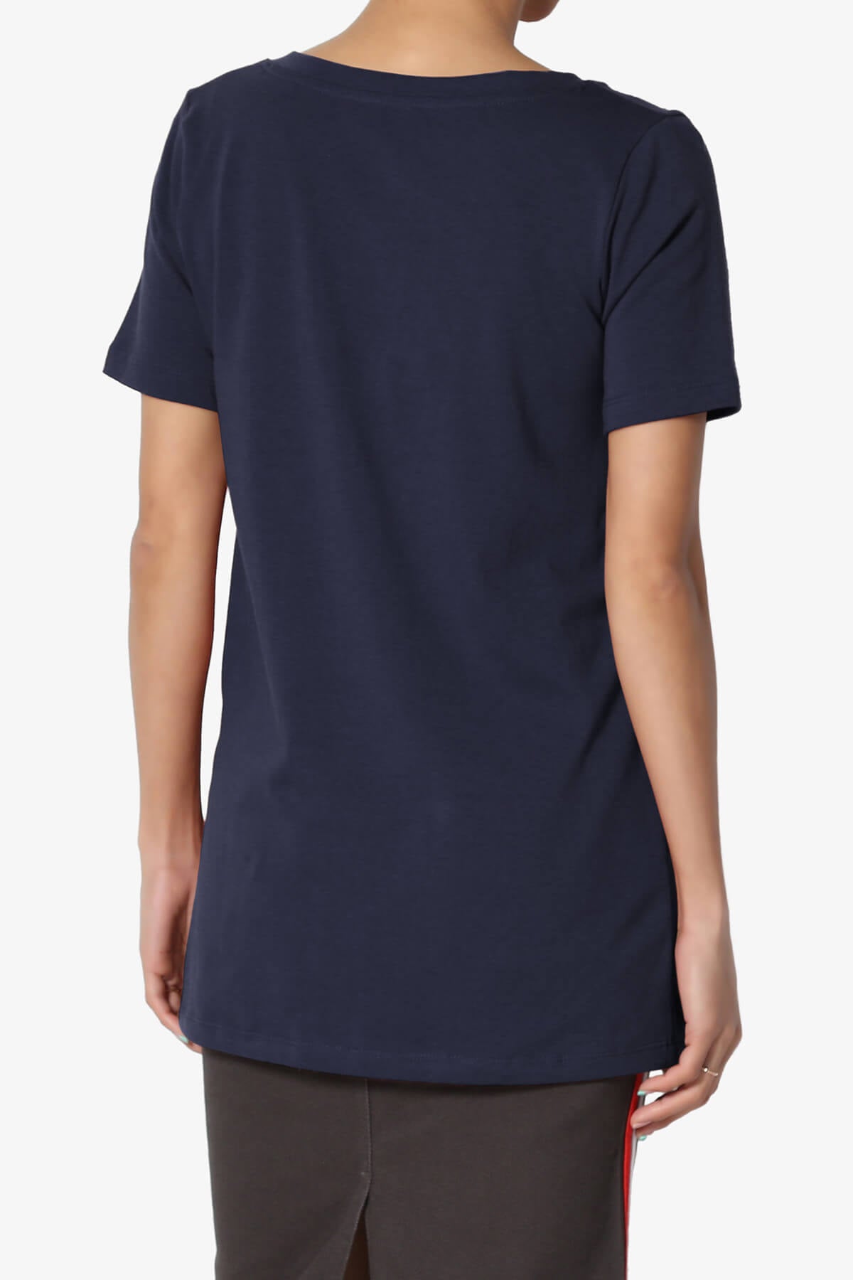Elora V-Neck Short Sleeve T-Shirt NAVY_2