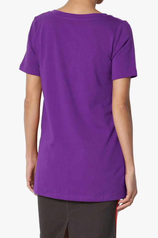 Elora V-Neck Short Sleeve T-Shirt PURPLE_2