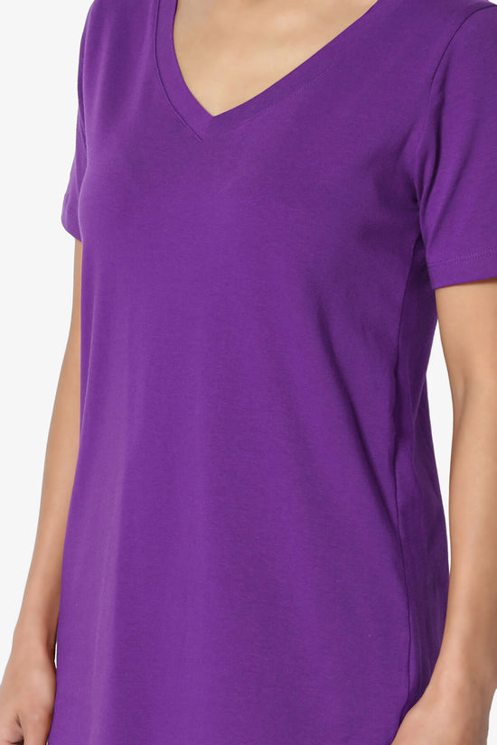 Elora V-Neck Short Sleeve T-Shirt PURPLE_5