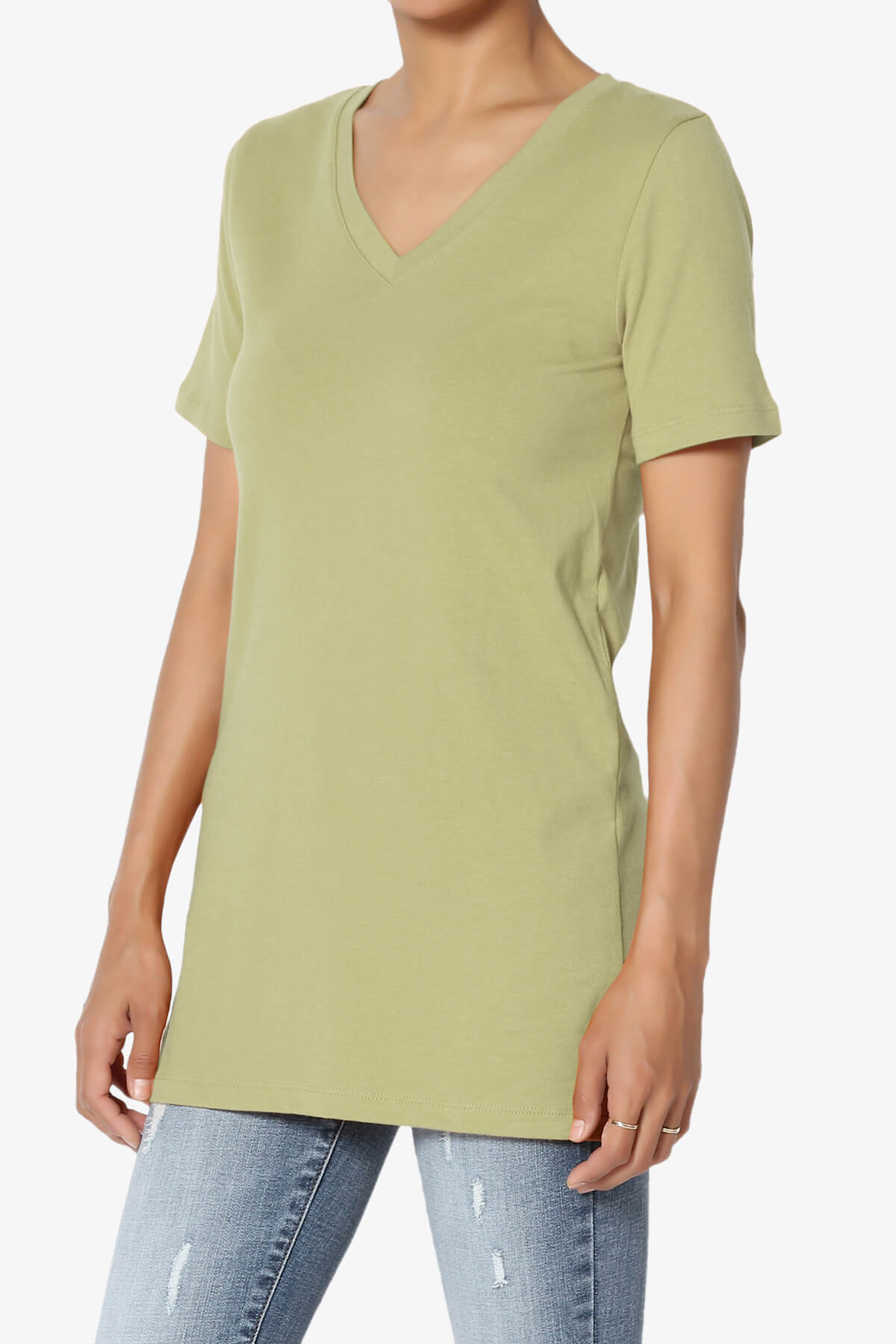Elora V-Neck Short Sleeve T-Shirt SAGE_3