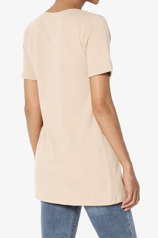 Elora V-Neck Short Sleeve T-Shirt SAND_4