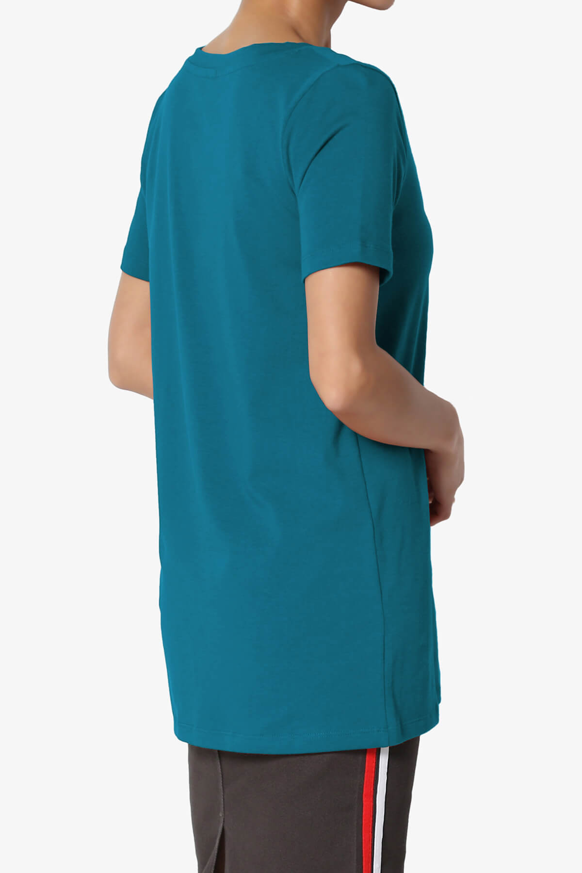 Elora V-Neck Short Sleeve T-Shirt TEAL_4