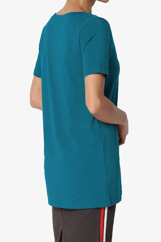 Elora V-Neck Short Sleeve T-Shirt TEAL_4