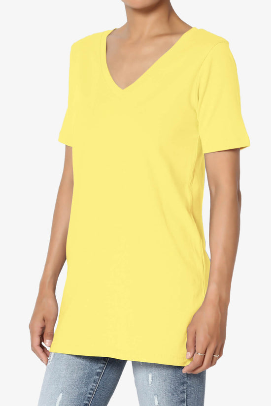 Elora V-Neck Short Sleeve T-Shirt YELLOW_3