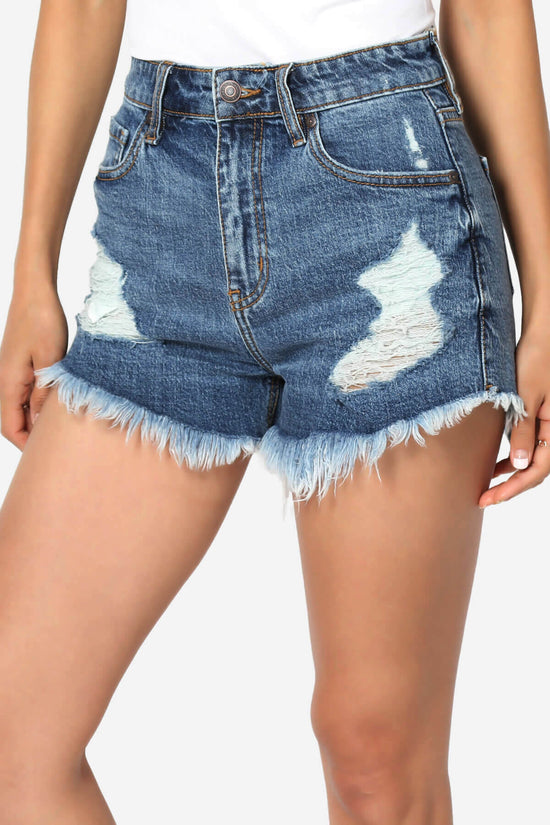 Lulu High Rise Distressed Cut Off Shortie