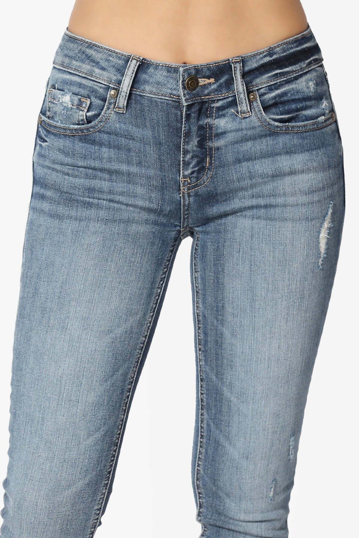 Jude Mid Rise Ankle Skinny Jeans in Drama Dark