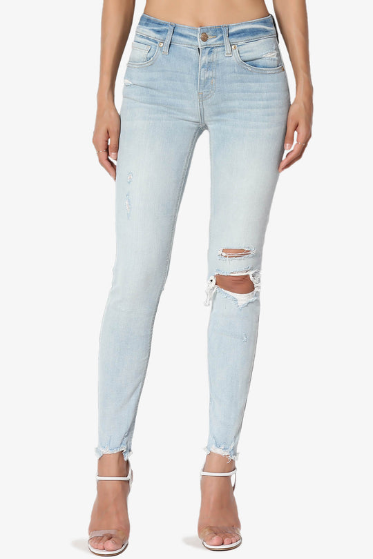 Josie Mid Rise Skinny Jeans in Cold Blooded LT
