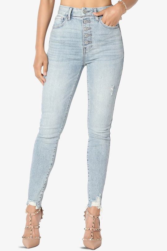 Kendall Ultra High Rise Crop Skinny Jeans in Talk LT