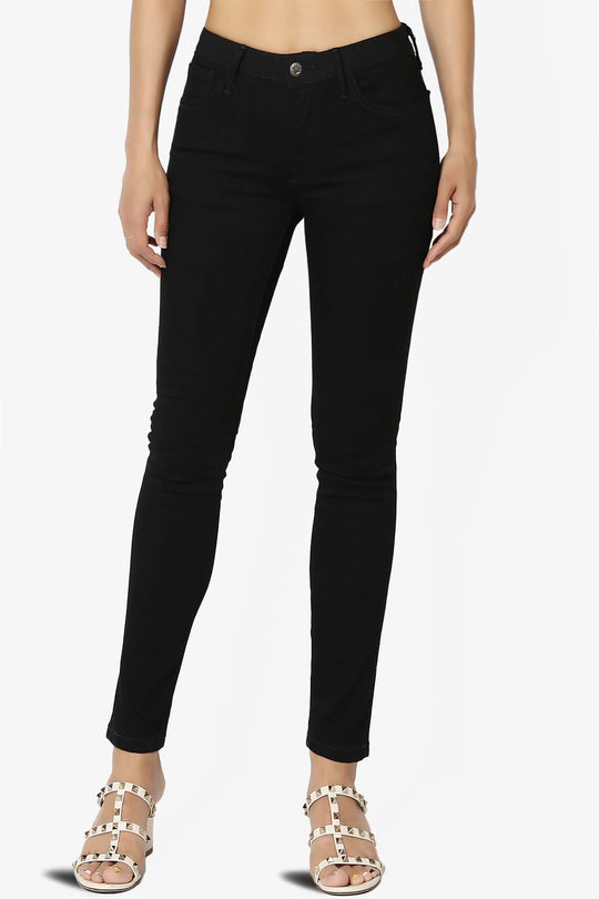 Jigott Knee Dart Washed Skinny Jeans in Black