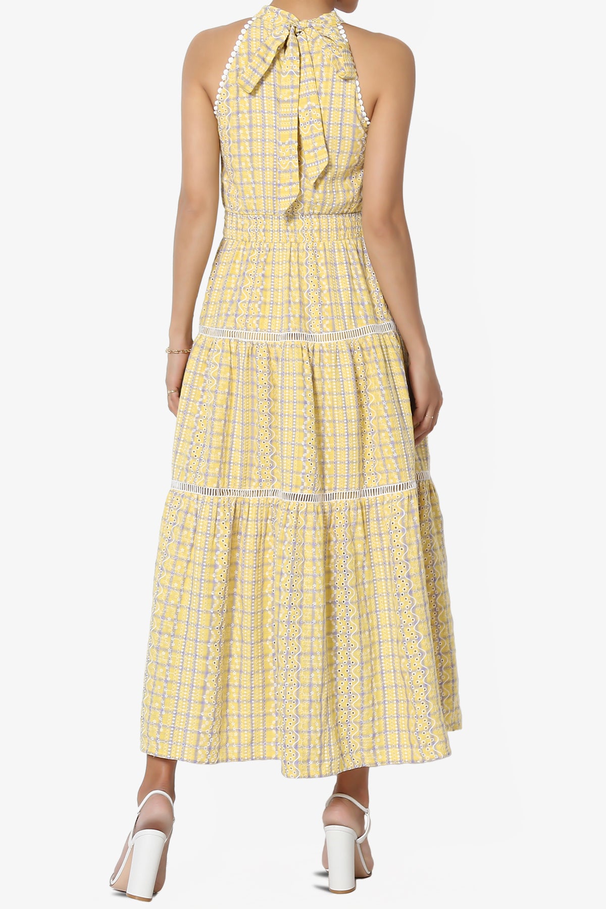 Rydley Embroidered Halter Maxi Dress