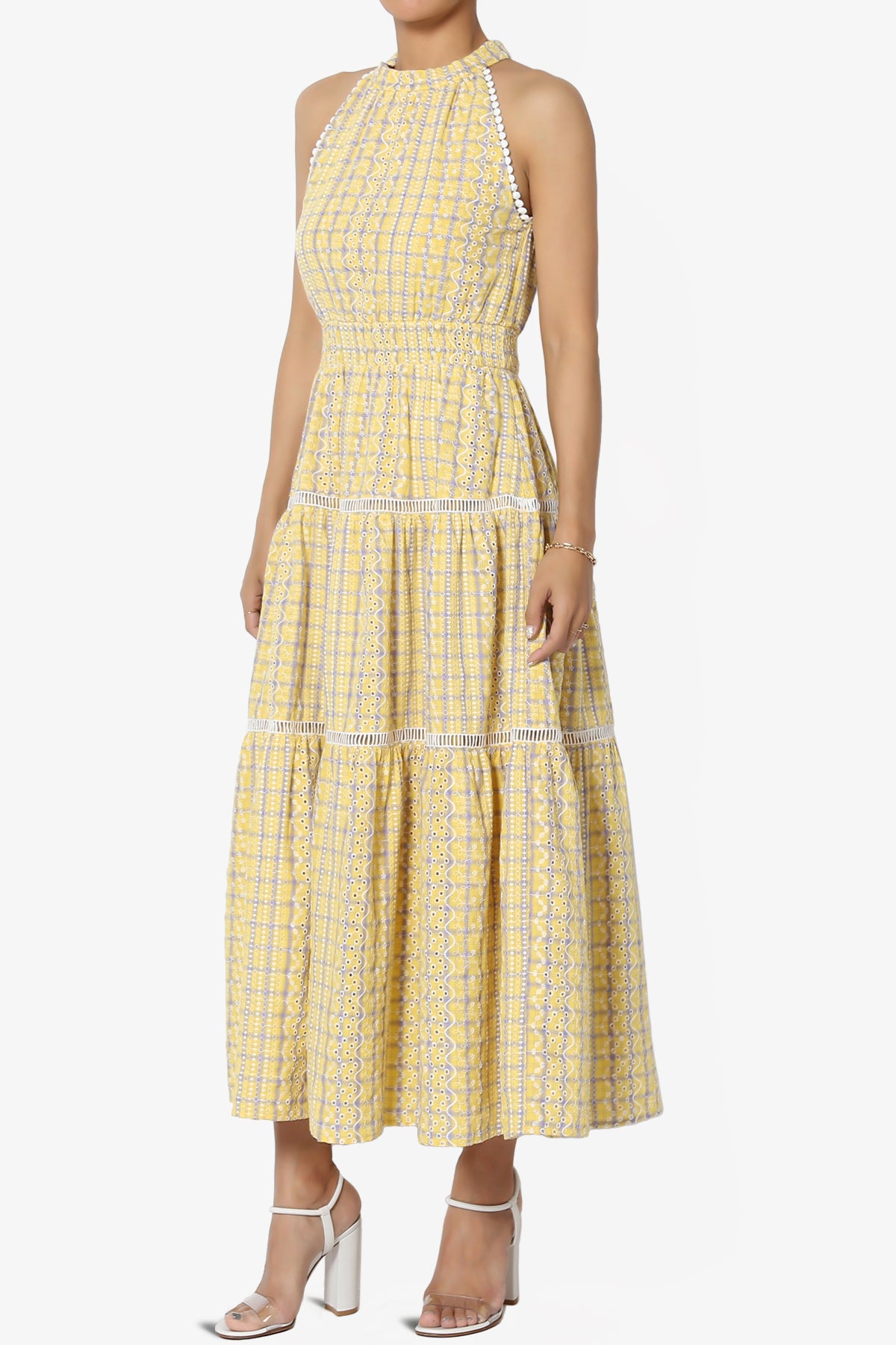 Rydley Embroidered Halter Maxi Dress