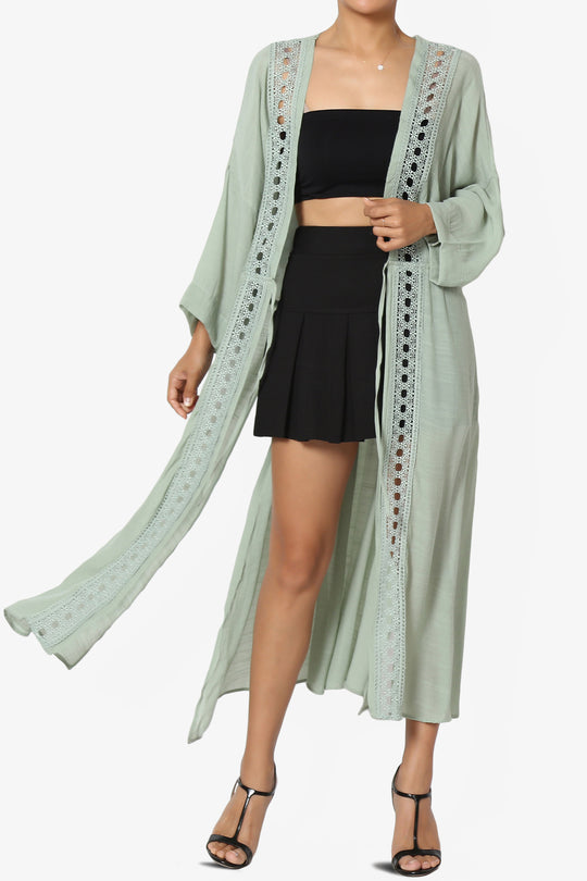 Sunlace Lace Trim High Slit Caftan
