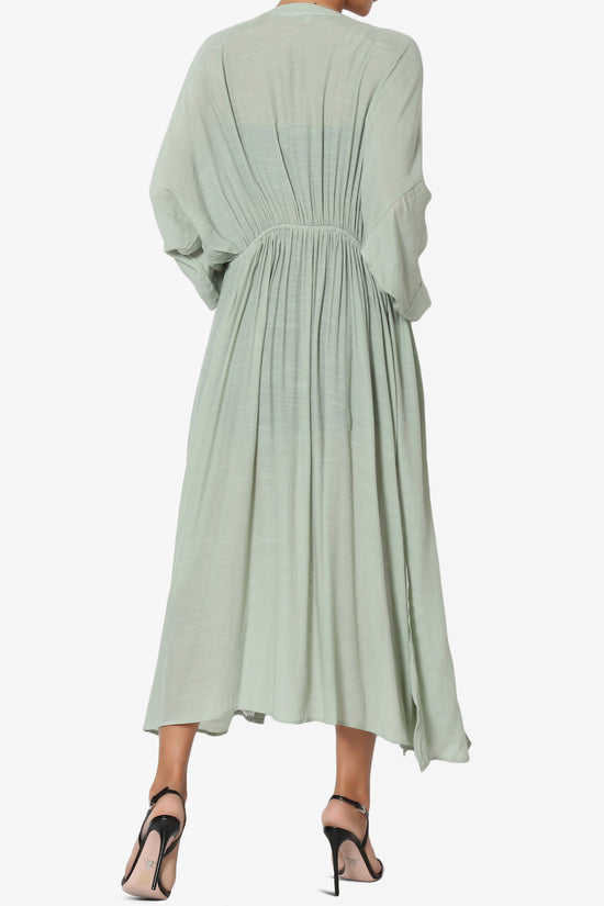 Sunlace Lace Trim High Slit Caftan MOSS_2