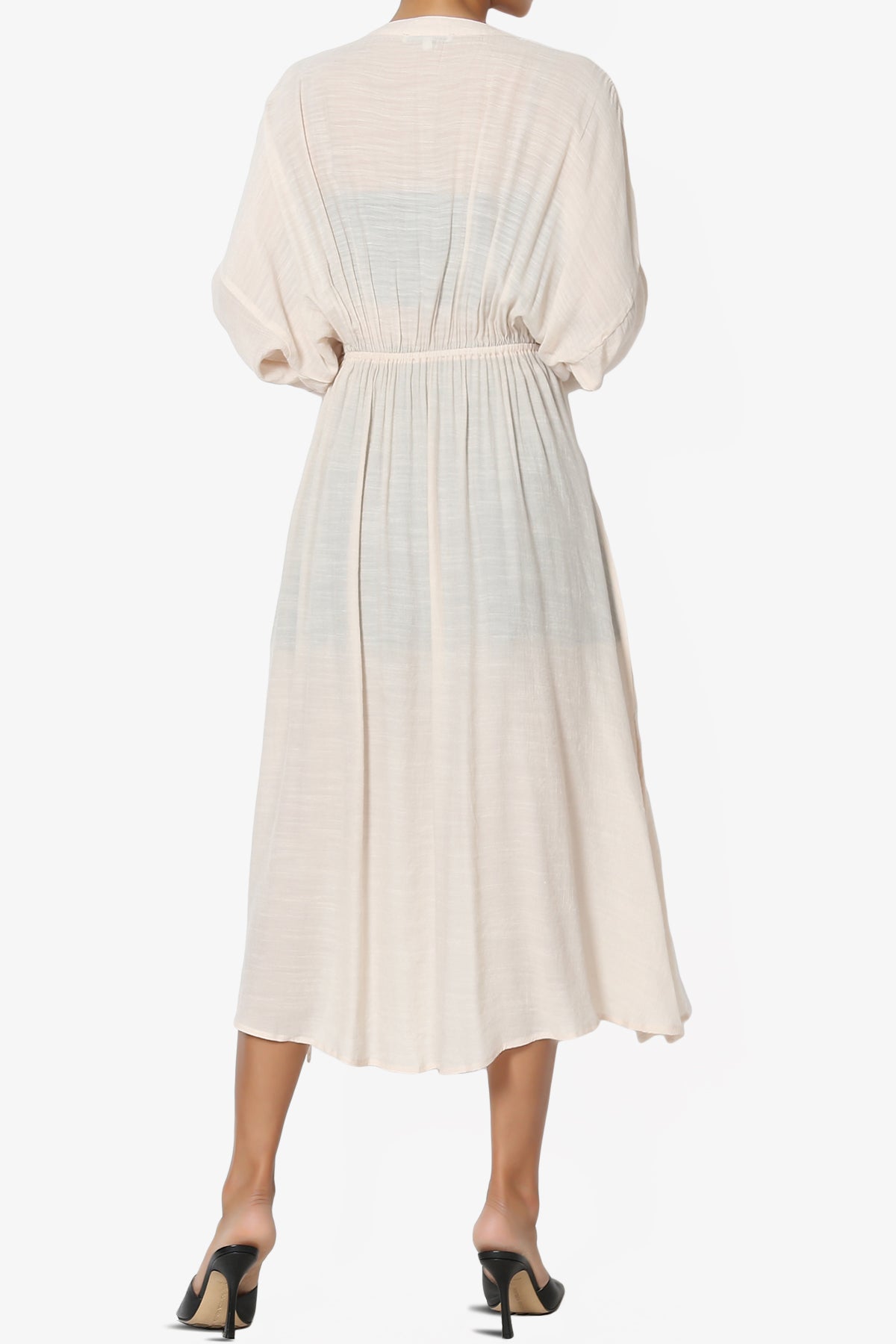 Sunlace Lace Trim High Slit Caftan NATURAL_2