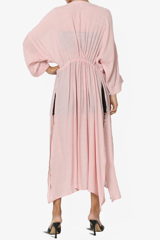 Sunlace Lace Trim High Slit Caftan PINK_2