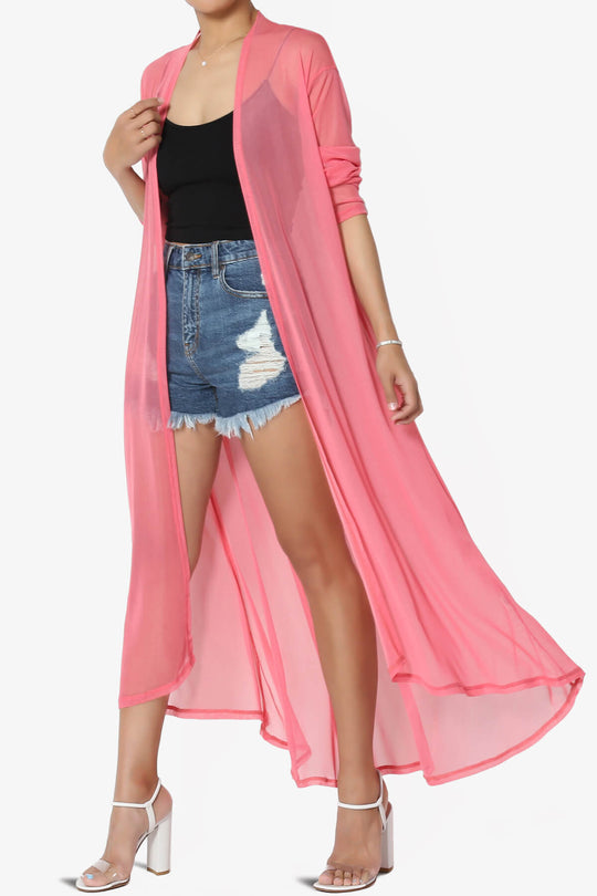 Moxxi Sheer Mesh Open Cardigan Duster PLUS