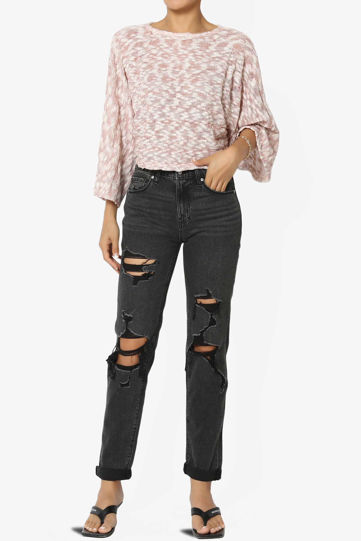 Paige Marled Knit Boxy Crop Top DARK MAUVE_6