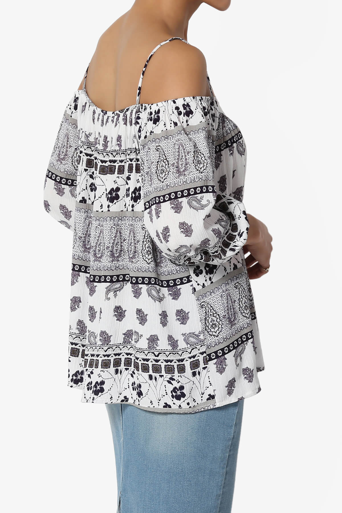Scamp Paisley Cold Shoulder Top IVORY_4