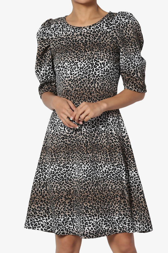 Johnny Puff Sleeve Animal Print Dress