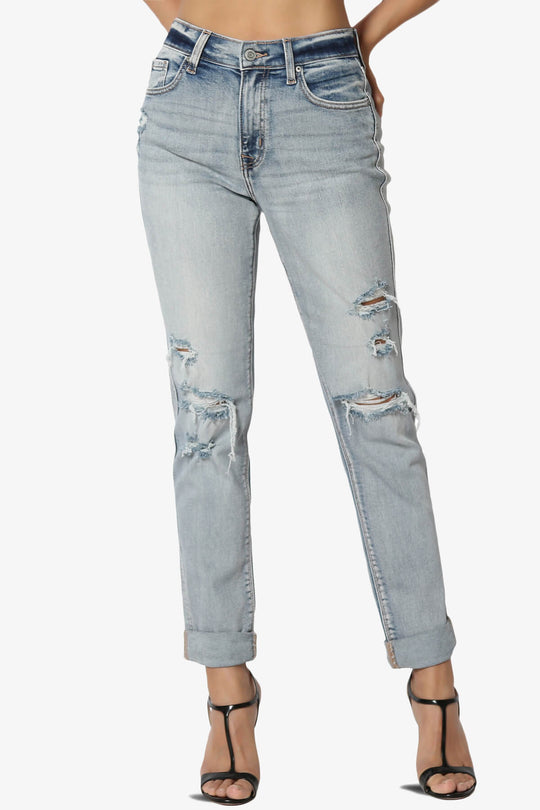 Rocky High Rise Distressed Boyfriend Jeans Supernova