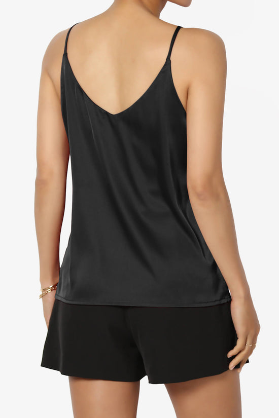 Rozlyn Silky Satin Camisole Top BLACK_2