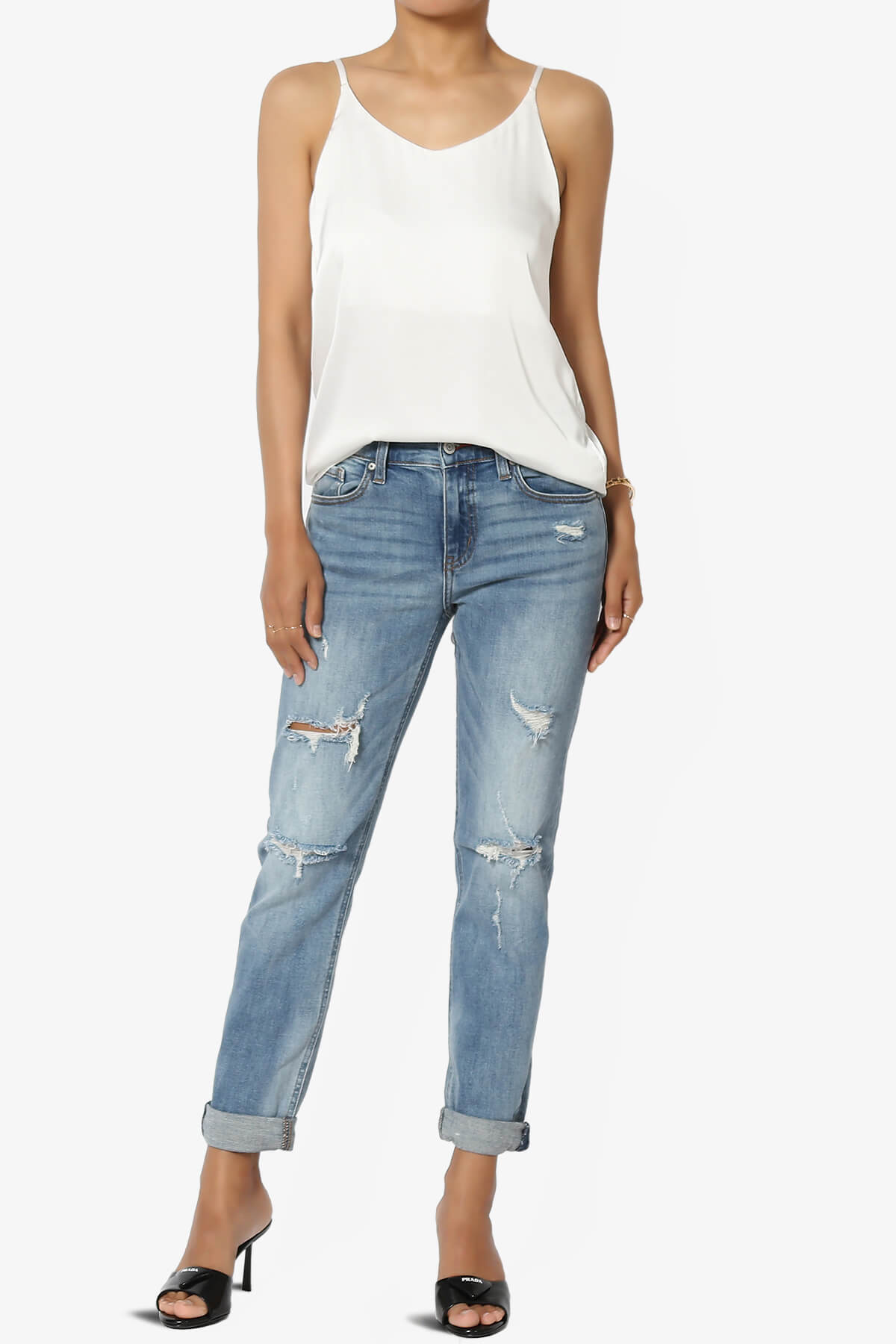 Rozlyn Silky Satin Camisole Top IVORY_6