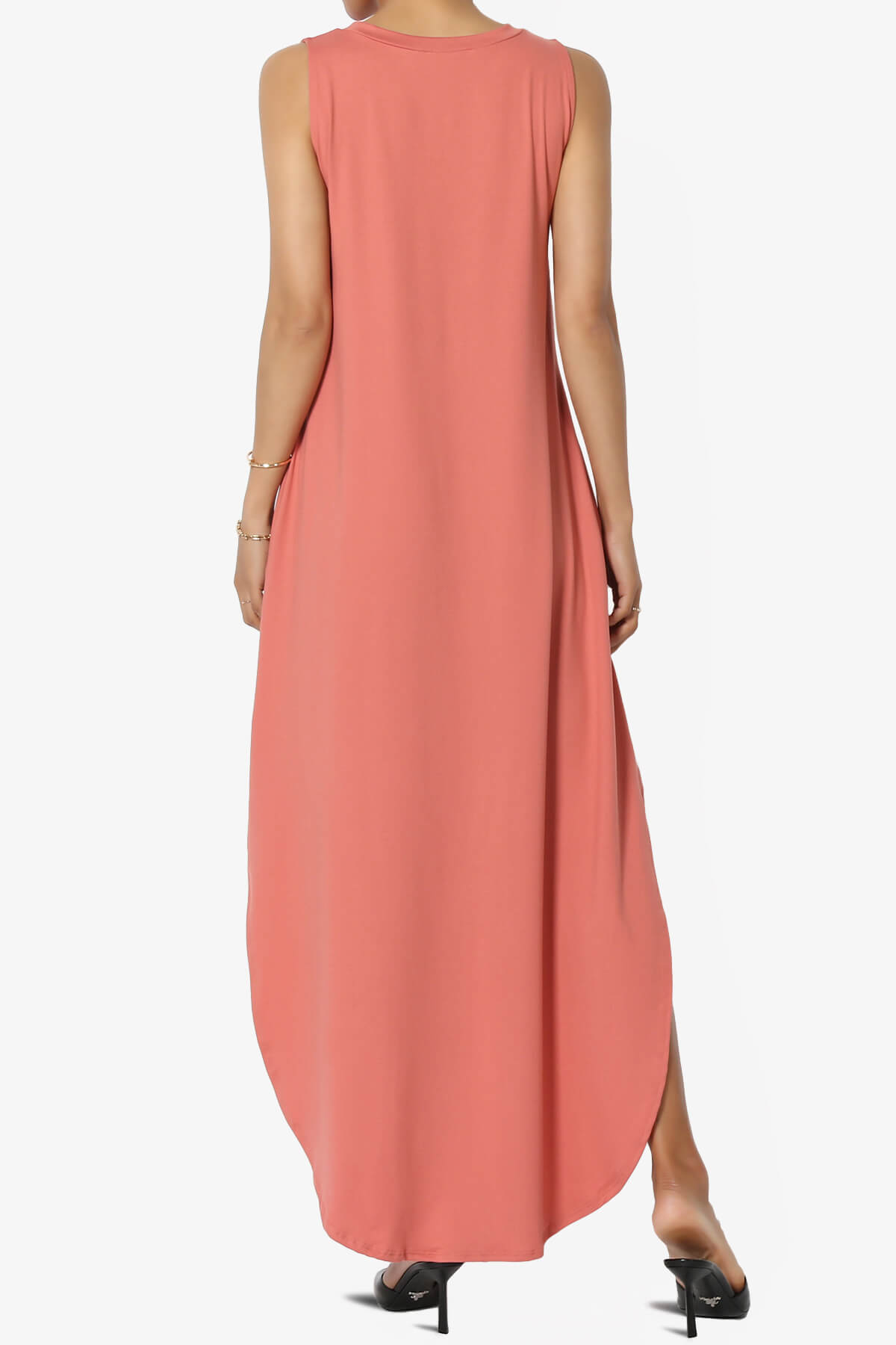 Rozlyn Sleeveless Slit Maxi Dress ASH ROSE_2