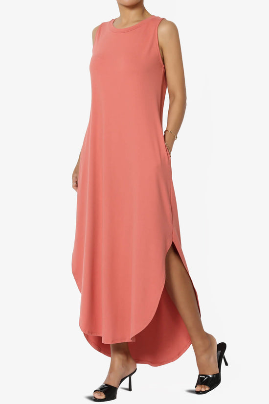 Rozlyn Sleeveless Slit Maxi Dress ASH ROSE_3