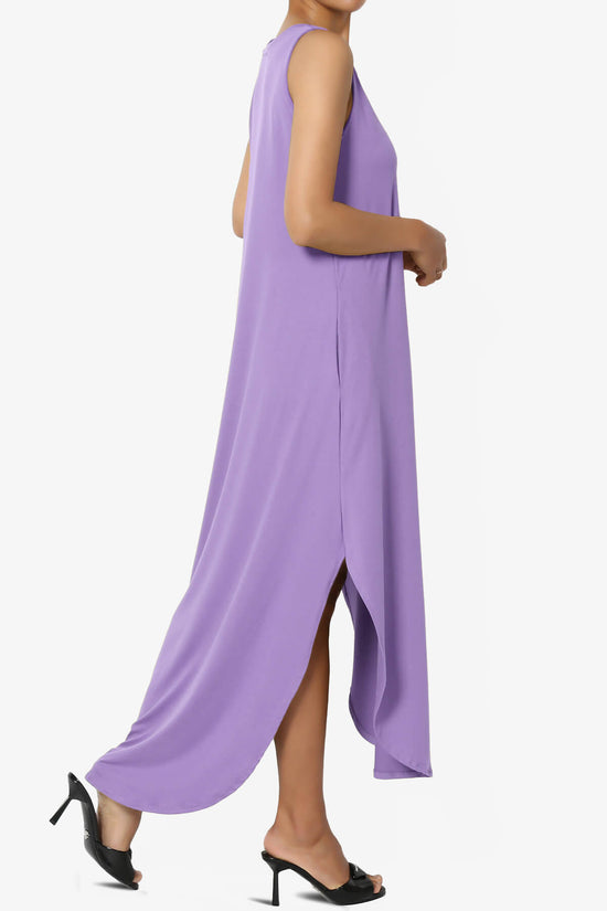 Rozlyn Sleeveless Slit Maxi Dress LAVENDER_4