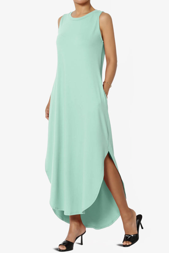 Rozlyn Sleeveless Slit Maxi Dress LIGHT GREEN_3