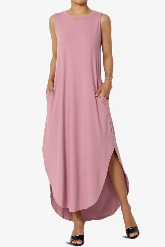 Rozlyn Sleeveless Slit Maxi Dress LIGHT ROSE_1