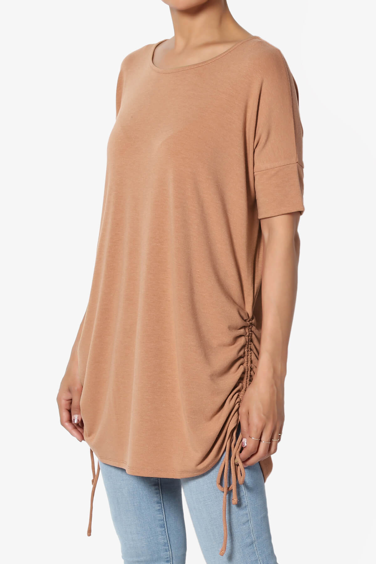 Selenna Jersey Ruched Top EGG SHELL_3