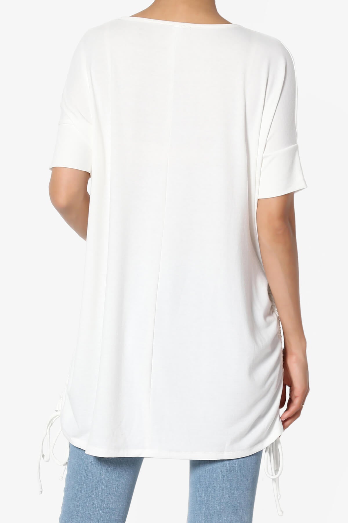 Selenna Jersey Ruched Top IVORY_2