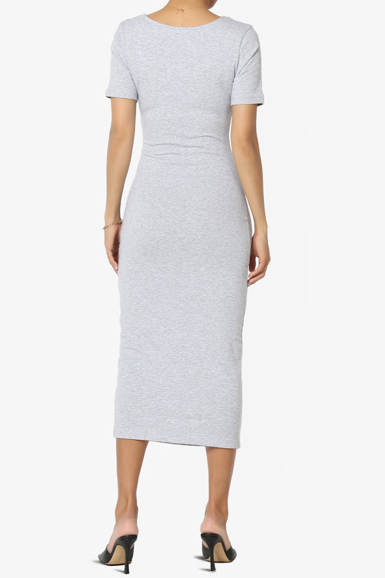 Fontella Short Sleeve Square Neck Bodycon Dress