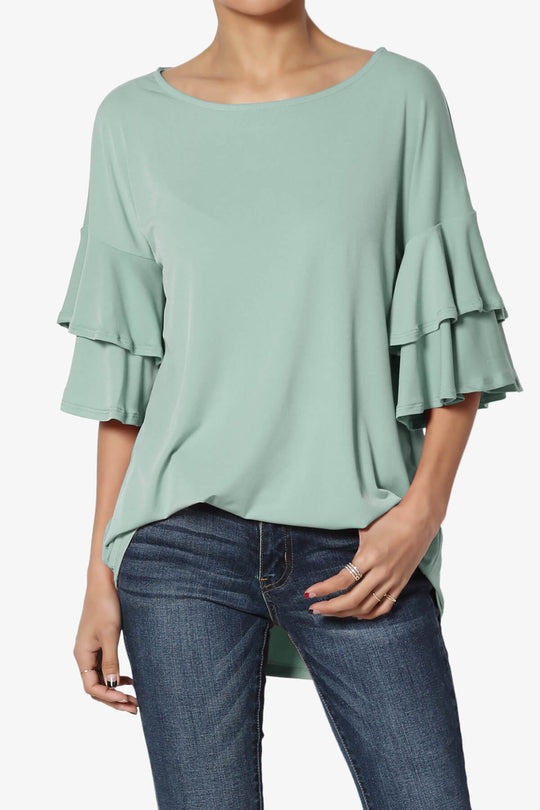 Omere Tiered Bell Sleeve Blouse