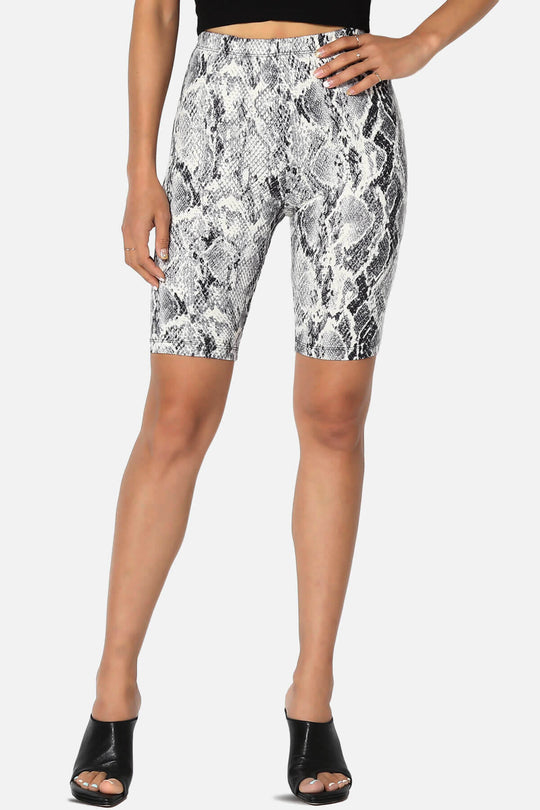Michigan Snake Print Microfiber Bike Short Leggings