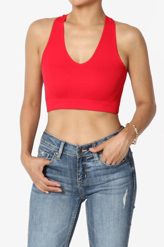 Daliyah Ribbed Seamless Halter Bra Top