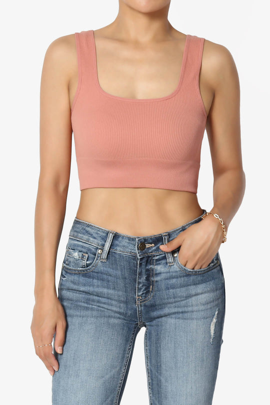 Hilde Ripped Seamless Square Neck Crop Tank Top