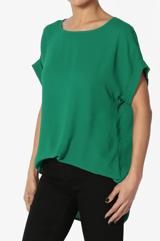 Juliette Boat Neck Chiffon Top FOREST GREEN_3