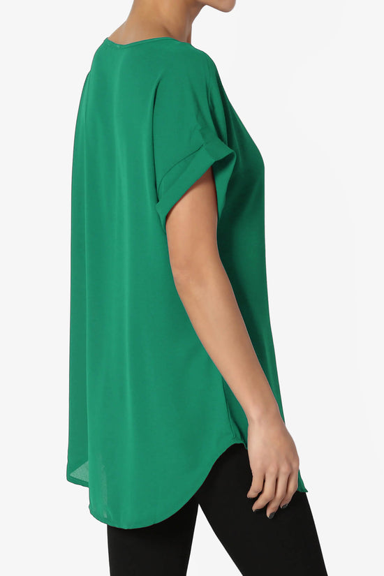 Juliette Boat Neck Chiffon Top FOREST GREEN_4