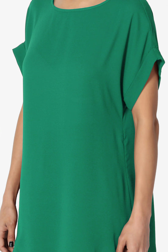 Juliette Boat Neck Chiffon Top FOREST GREEN_5