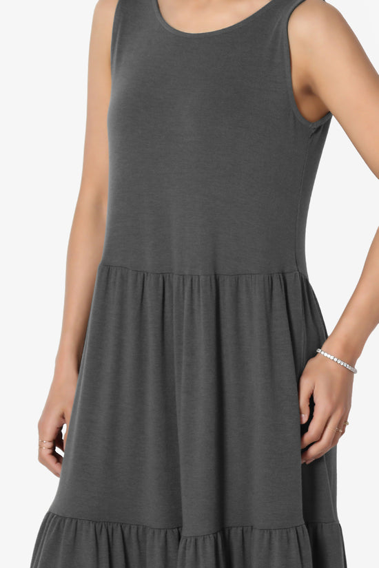 Macie Sleeveless Tiered Jersey Long Midi Dress ASH GREY_5