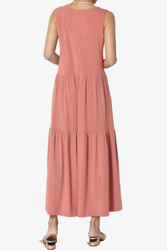Macie Sleeveless Tiered Jersey Long Midi Dress ASH ROSE_2