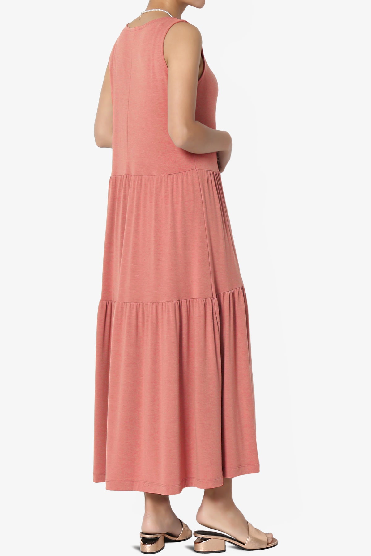 Macie Sleeveless Tiered Jersey Long Midi Dress ASH ROSE_4